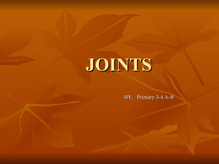 JOINTS   BY:  Primary 3-4 A-B 