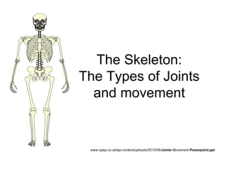 The Skeleton:
The Types of Joints
and movement
www.opep.co.uk/wp-content/uploads/2013/06/Joints-Movement-Powerpoint.ppt
 