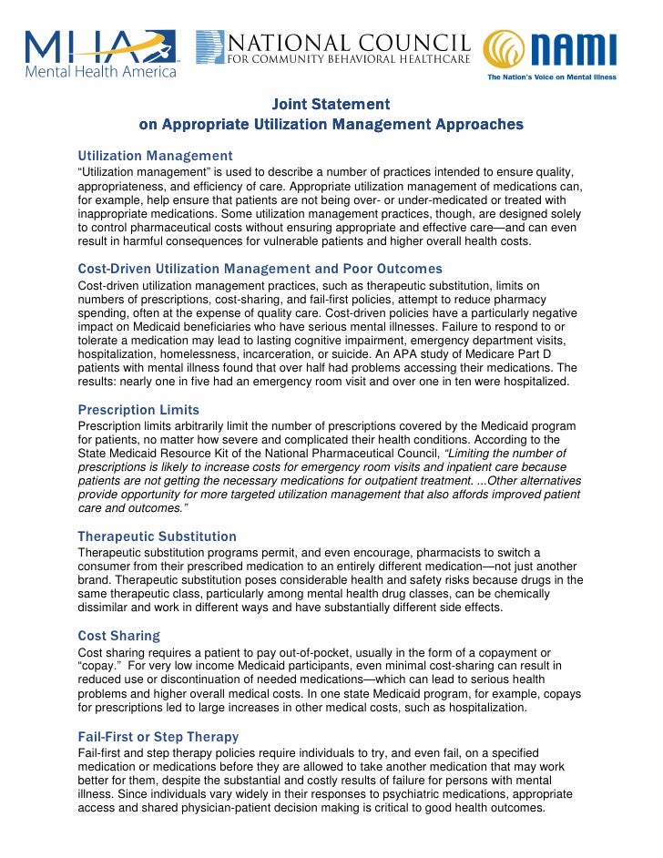 Joint statement on appropriate um