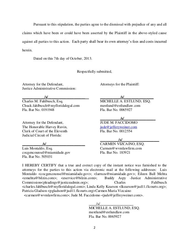 Joint stipulation for dismissal with all electronic signatures