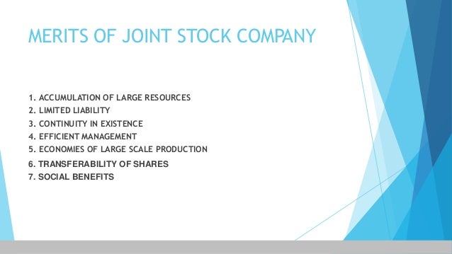 demerits of joint stock company