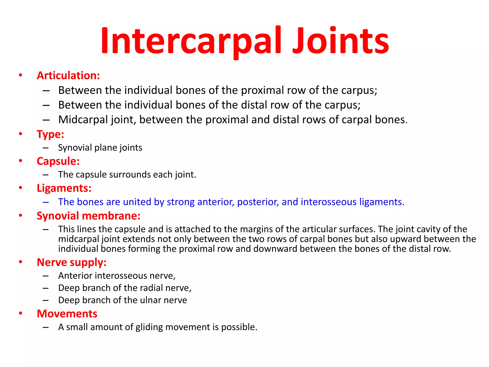 Joints of the Hand and Fingers