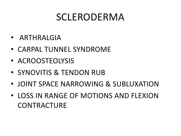 Joint syndrome differential diagnosis between scleroderma , dermatomy…