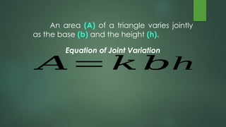 Joint Variation - Translate mathematical statements of joint variations ...