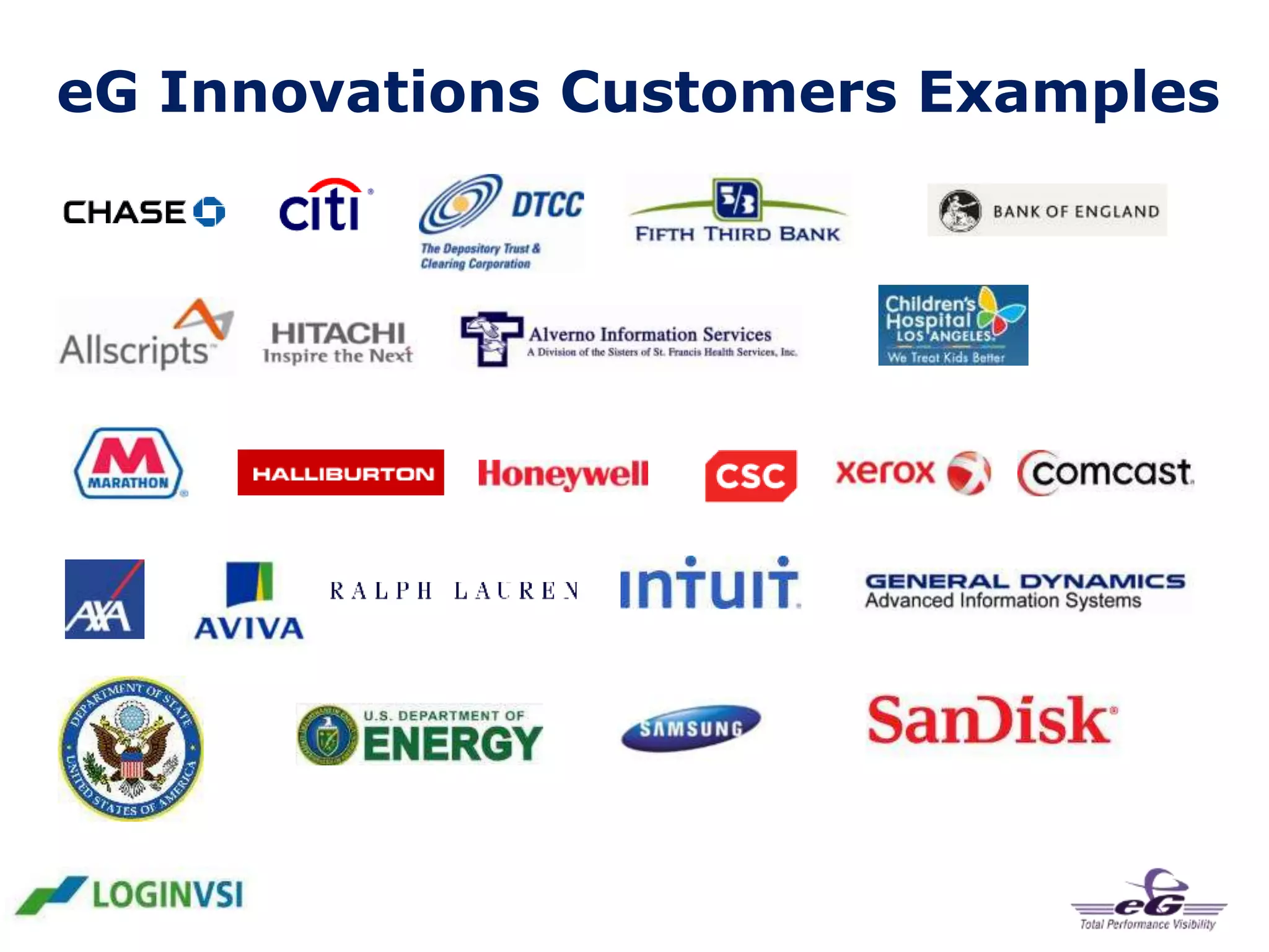 eG Innovations Customers Examples

 