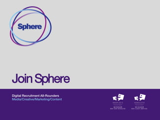 Join Sphere
Digital Recruitment All-Rounders
Media/Technology/Marketing & Analytics/Creative
 