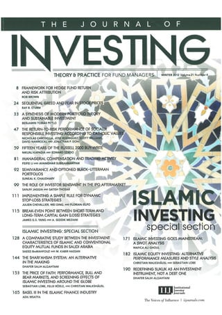 Published Article in The Journal of Investing