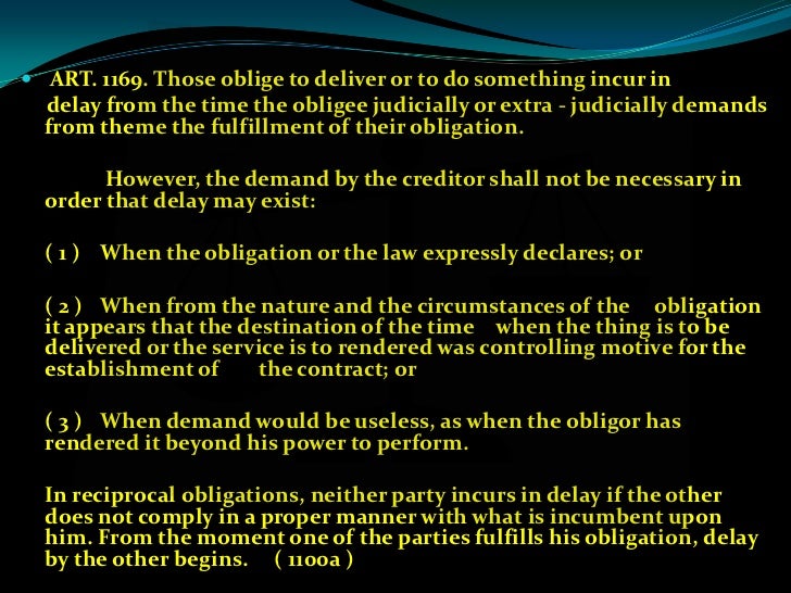 Example Of Obligation : Jojo Obligation And Contracts Ppt