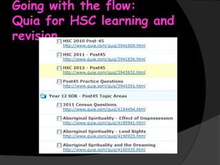 Going with the flow:
Quia for HSC learning and
revision

 