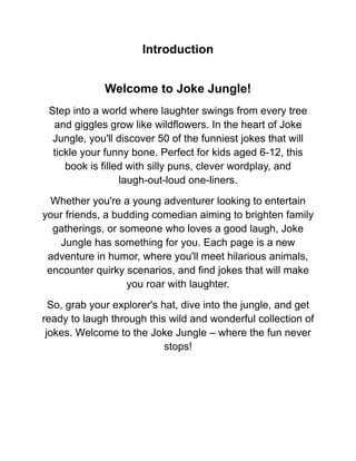 Roaring Laughter: Jungle Jokes for Children | PDF