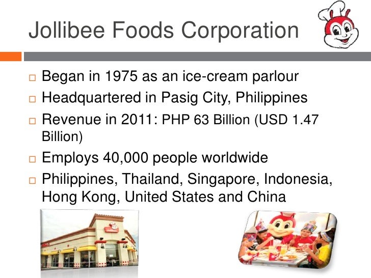 jollibee foods corporation analysis View essay - jollibee foods corporation from che 312 at university of santo tomas jollibee foods corporation: international expansion a case analysis by: camacho, caraig, castro, cueto,. jollibee foods corporation analysis View essay - jollibee foods corporation from che 312 at university of santo tomas jollibee foods corporation: international expansion a case analysis by: camacho, caraig, castro, cueto,.