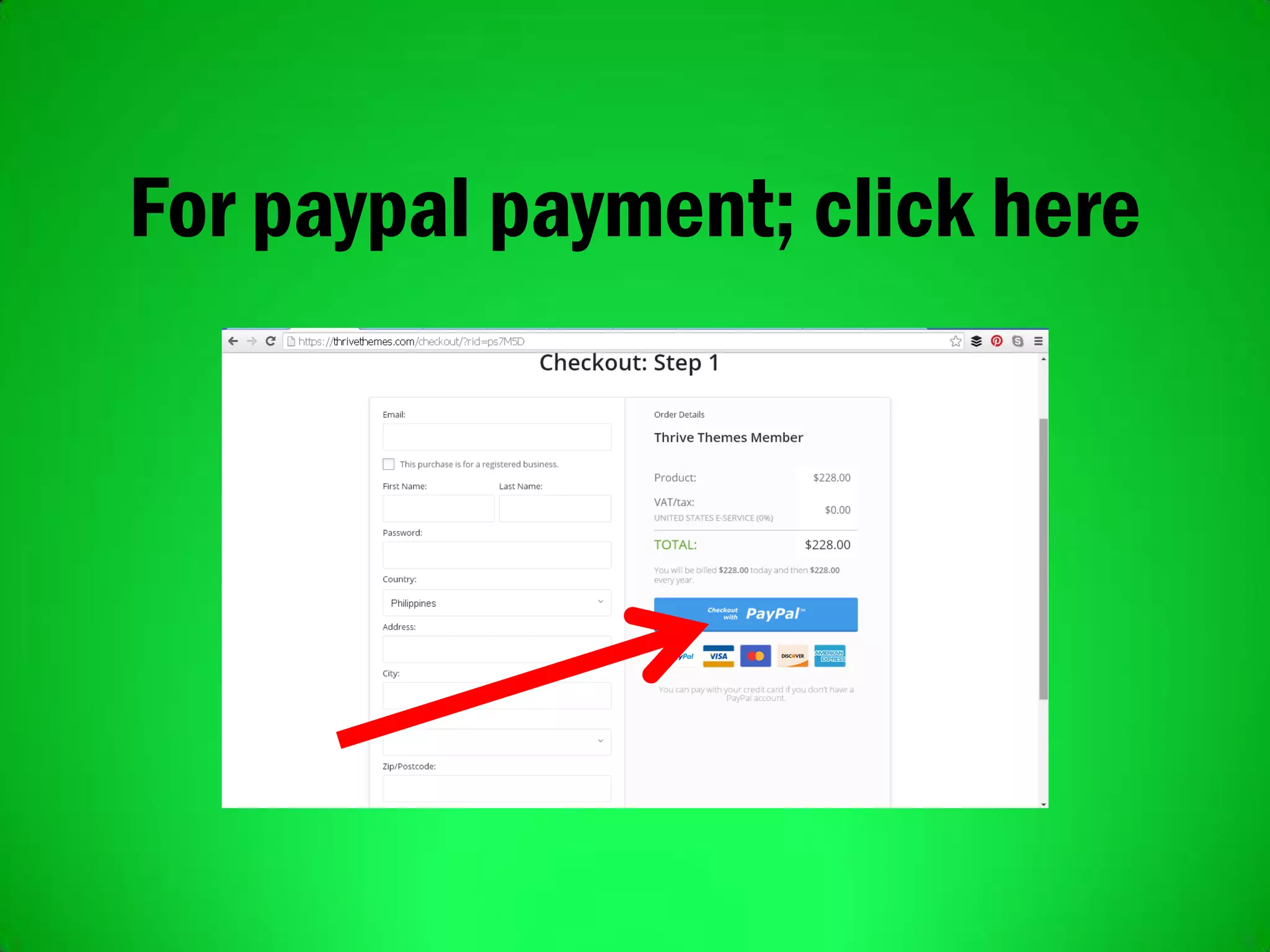 For paypal payment; click here
 