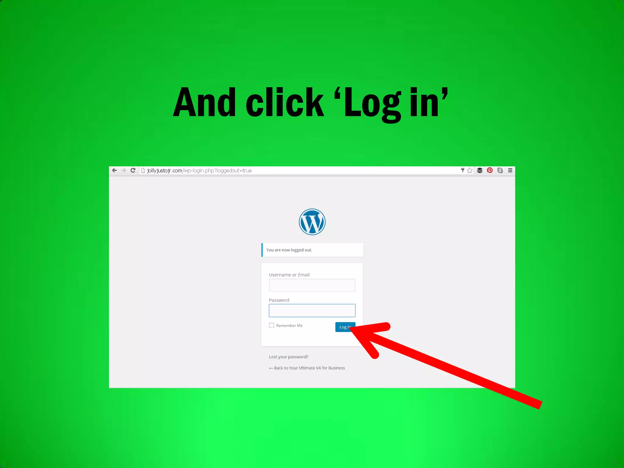 And click „Log in‟
 