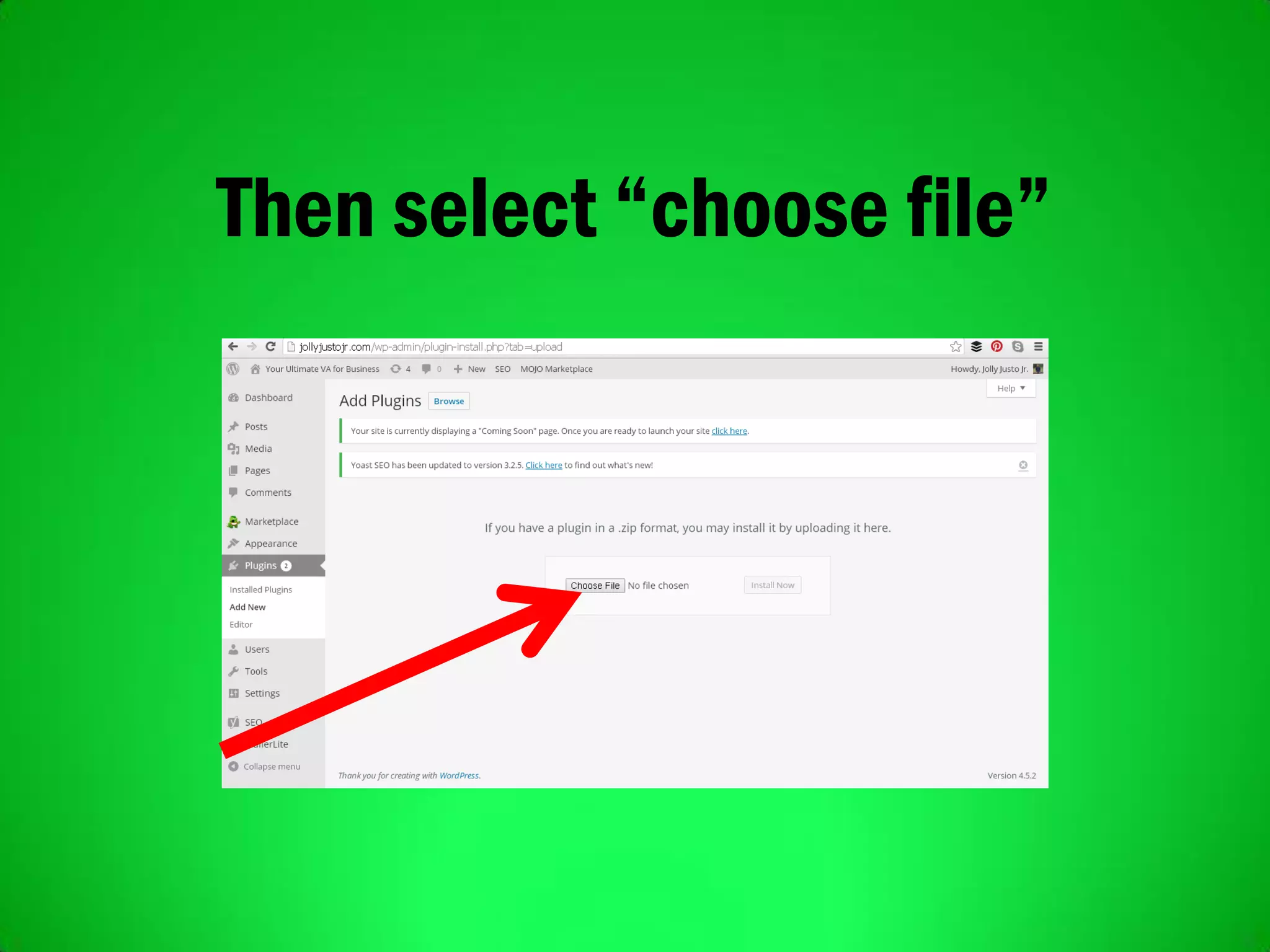 Then select “choose file”
 