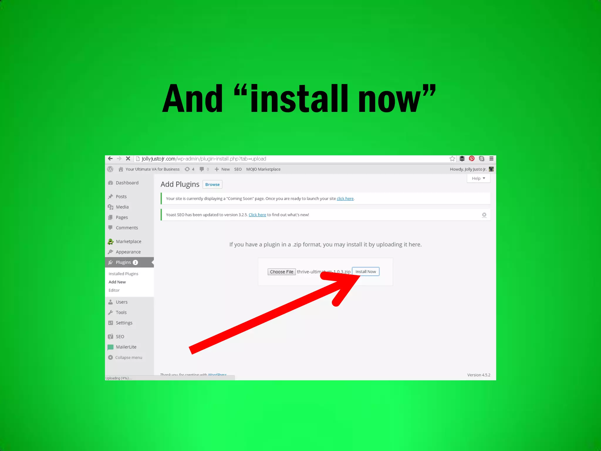 And “install now”
 
