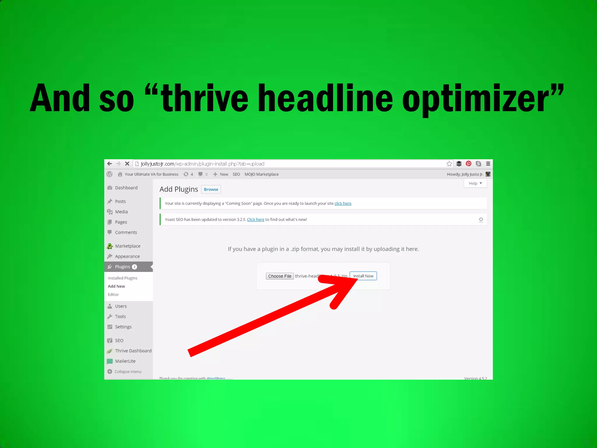 And so “thrive headline optimizer”
 