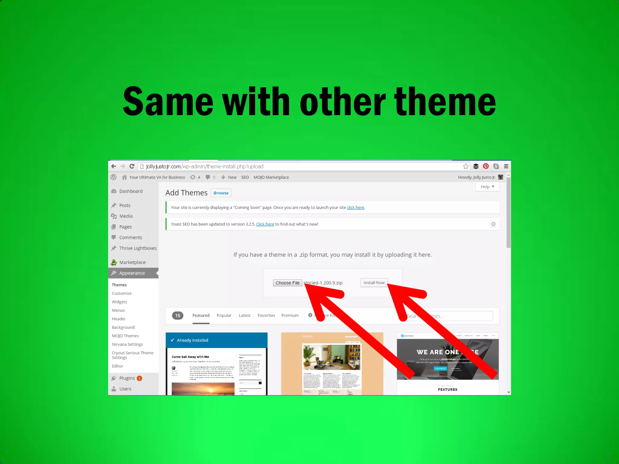 Same with other theme
 