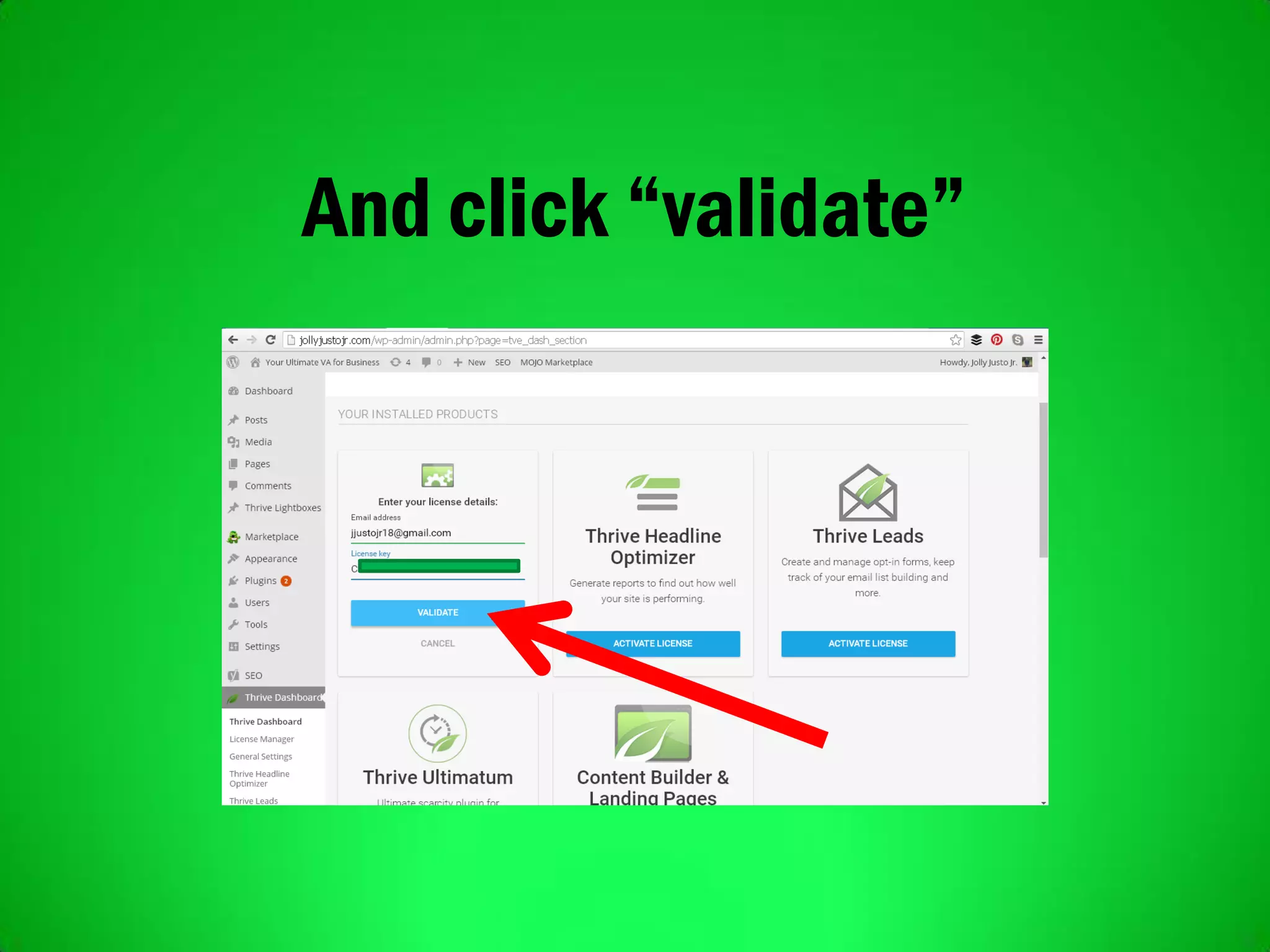 And click “validate”
 