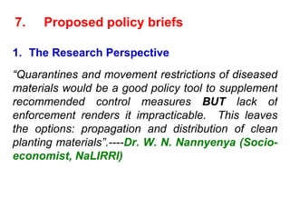 Napier Stunt and Smut Resistance Project: key achievements and outputs in Uganda