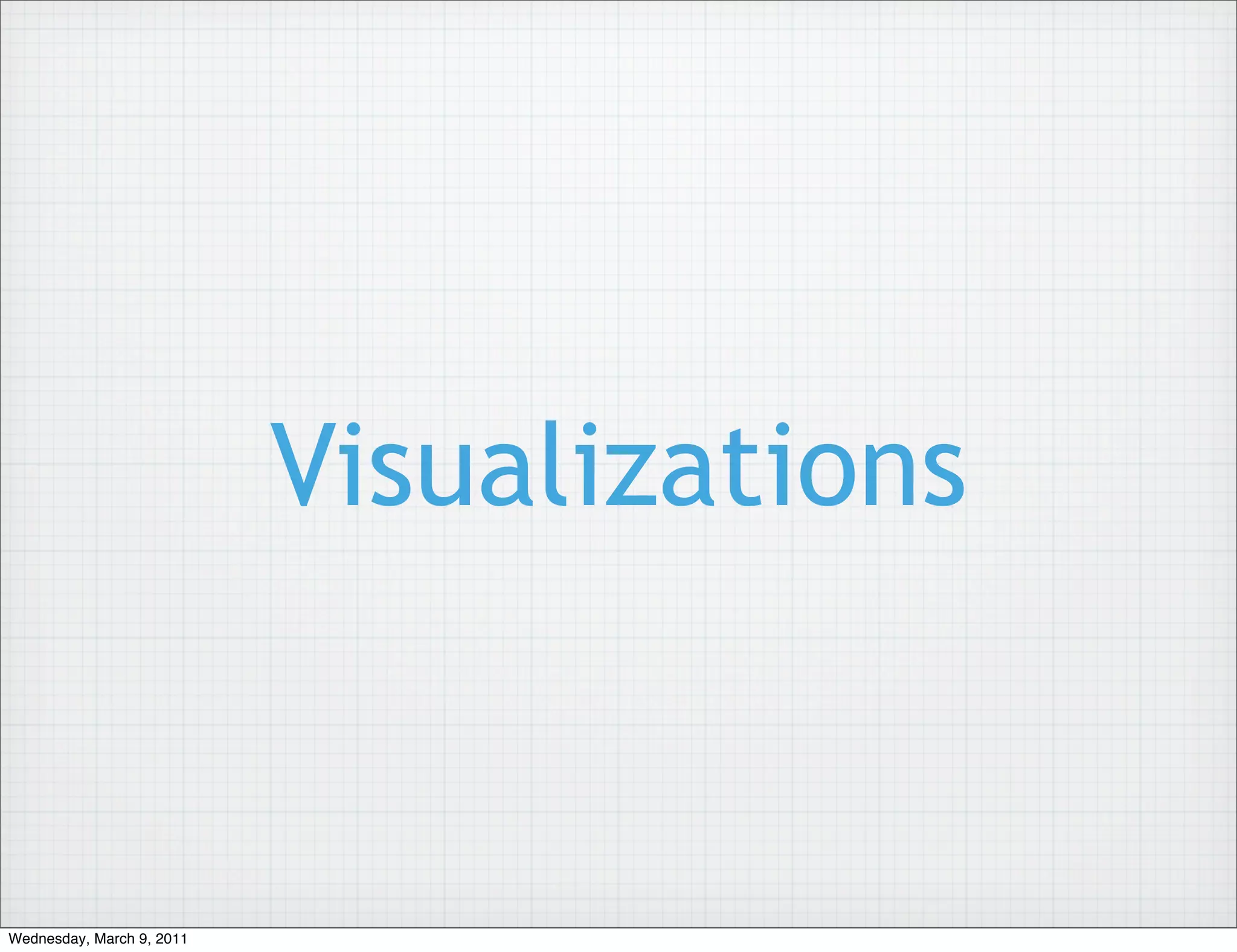Visualizations


Wednesday, March 9, 2011
 