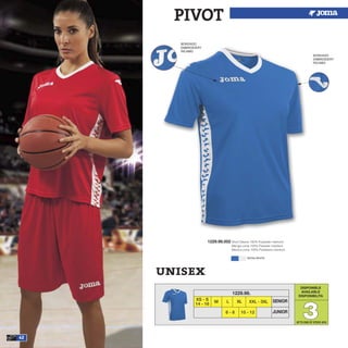 42
1229.98.002 Short Sleeve 100% Polyester interlock
Manga corta 100% Poliester interlock
Manica corta 100% Poliestere interlock
PIVOT
BORDADO
EMBROIDERY
RICAMO
BORDADO
EMBROIDERY
RICAMO
DISPONIBLE
AVAILABLE
DISPONIBILITA
33
L
1229.98.
XLXL
6 - 8 10 - 12
SENIOR
JUNIOR
XXL - 3XL
XS - S
14 - 16
M
UPTO END OF STOCK 2015
unisex
ROYAL/WHITE
 