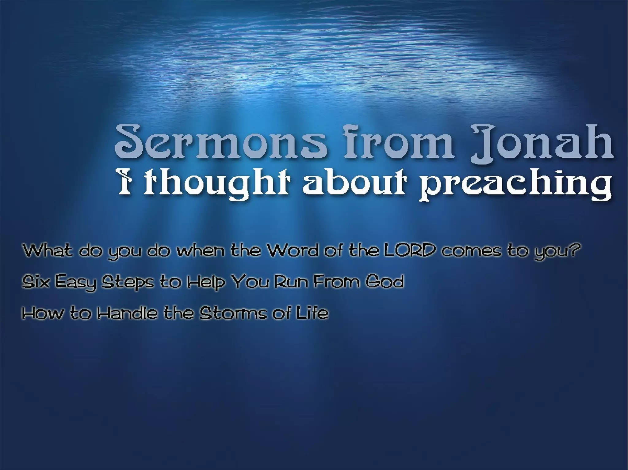 The Epic Story of Jonah, but NOT the Whale | PPT