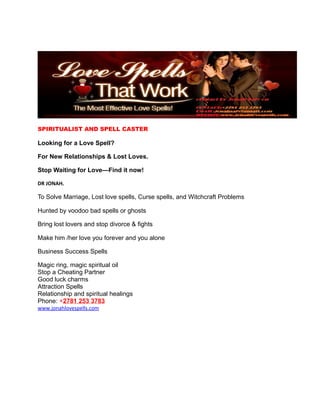 Jonah powerful Love Spells | PDF | Free Download