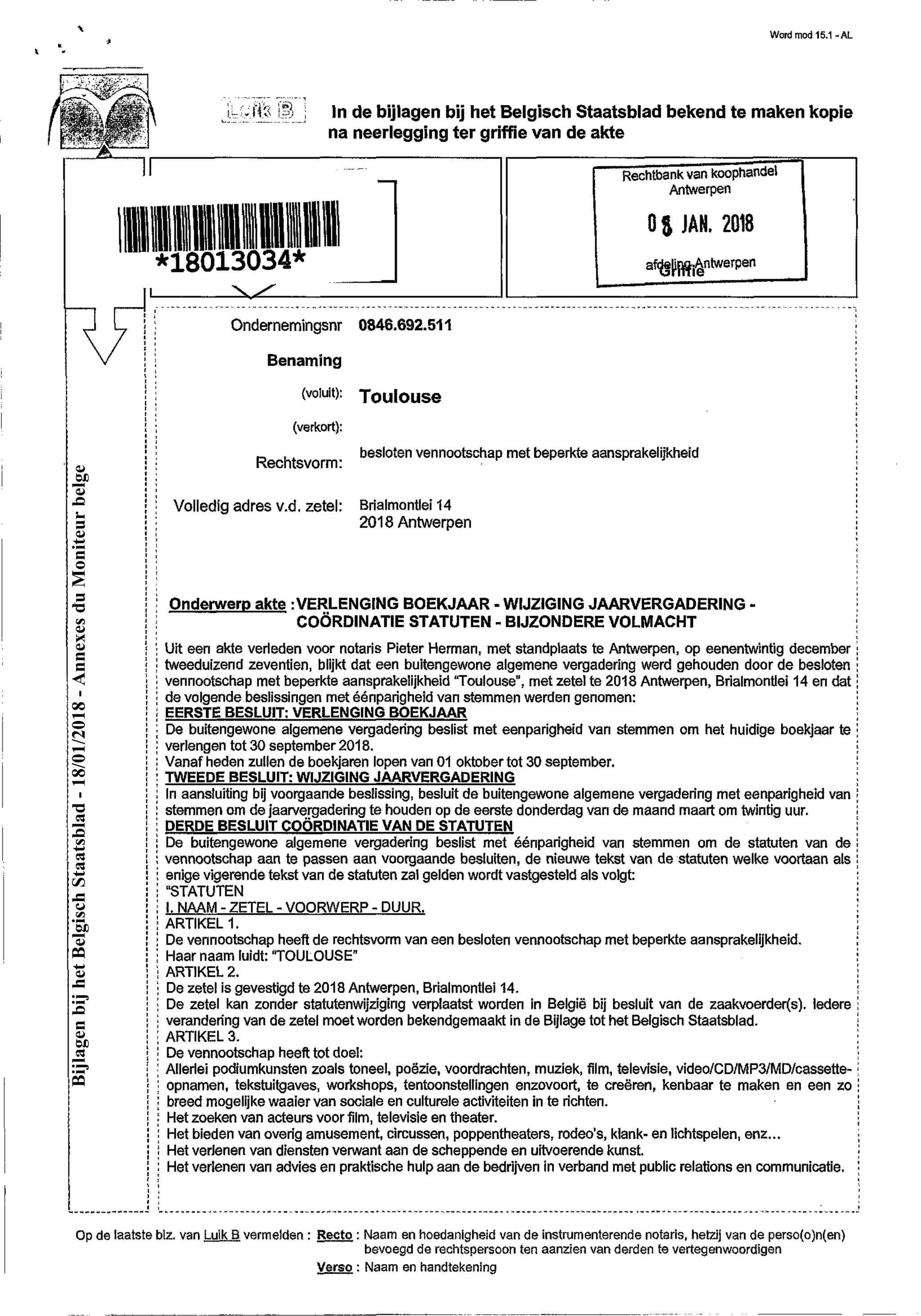 BijlagenbijhetBelgischStaatsblad-18/01/2018-AnnexesduMoniteurbelge