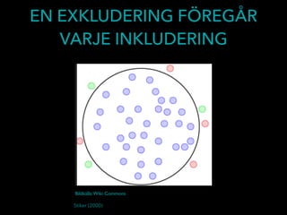 EN EXKLUDERING FÖREGÅR
VARJE INKLUDERING
Stiker (2000)
Bildkälla:Wiki Commons
 