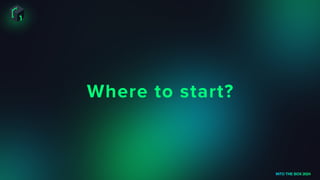 Where to start?
INTO THE BOX 2024
 