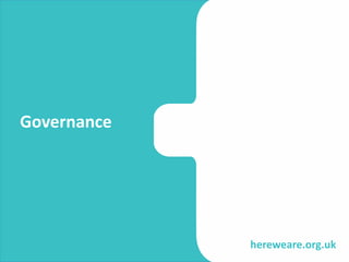 hereweare.org.uk
Governance
 
