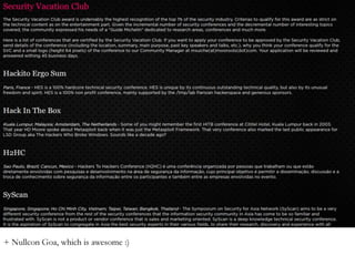 + Nullcon Goa, which is awesome :)
 