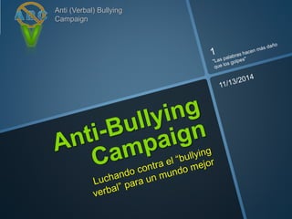 Anti (Verbal) Bullying 
Campaign 
 