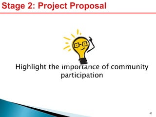 Highlight the importance of community
participation
45
 