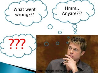 9
What went
wrong???
Hmm..
Anyare???
???
http://tinyurl.com/h5dvl6e
 