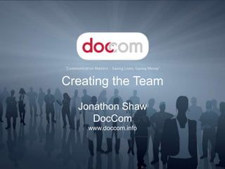 Creating the Team Jonathon Shaw DocComwww.doccom.info 