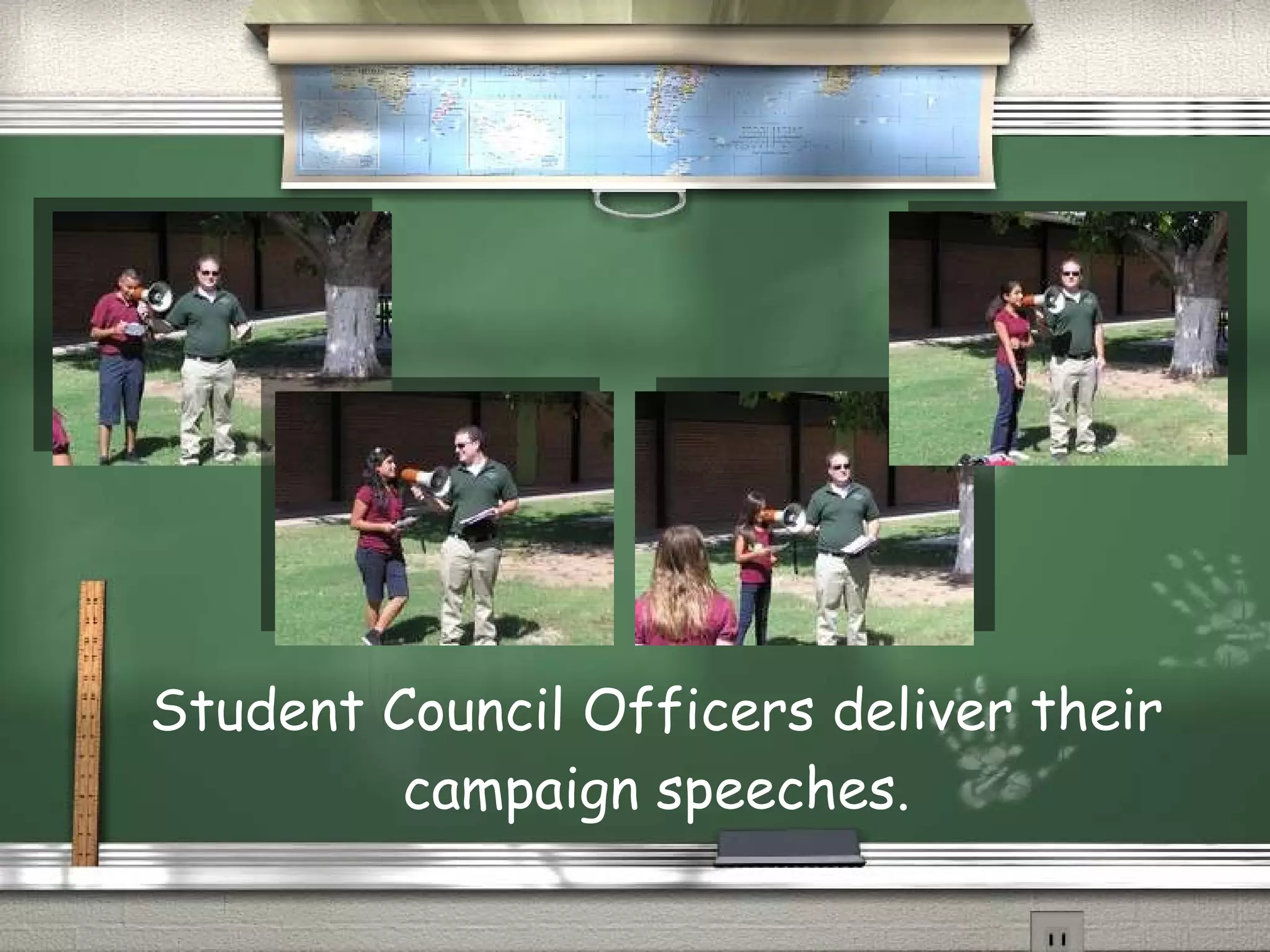 Student Council Officers deliver their campaign speeches.