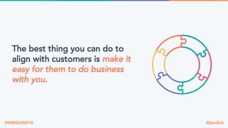 @jondick#INBOUND18
The best thing you can do to
align with customers is make it
easy for them to do business
with you.
 