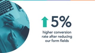 5%higher conversion
rate after reducing
our form fields
 