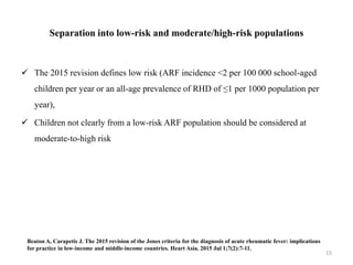 2015 Jones criteria for the diagnosis of rheumatic fever | PPTX