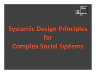 Systemic Design Principles & Methods (Royal College of Art) | PDF