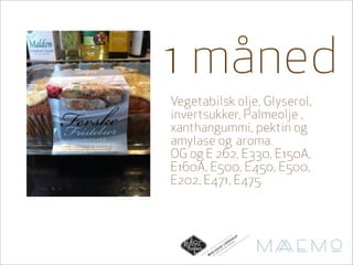 1 måned
Vegetabilsk olje, Glyserol,
invertsukker, Palmeolje ,
xanthangummi, pektin og
amylase og aroma.
OG og E 262, E330, E150A,
E160A, E500, E450, E500,
E202, E471, E475.



                                             AP
                                       N S KN
                               D E I H AG
                                            E
                          LI       N
                         K      LO
                     I S A KO
                L O GDT FR
            O      O
       ØK   AL
              TG
 