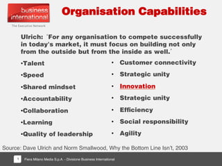 Fiera Milano Media S.p.A. - Divisione Business International1
Ulrich: ‘For any organisation to compete successfully
in tod...