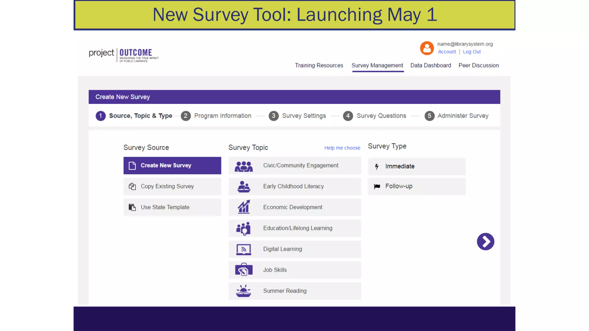 New Survey Tool: Launching May 1
 
