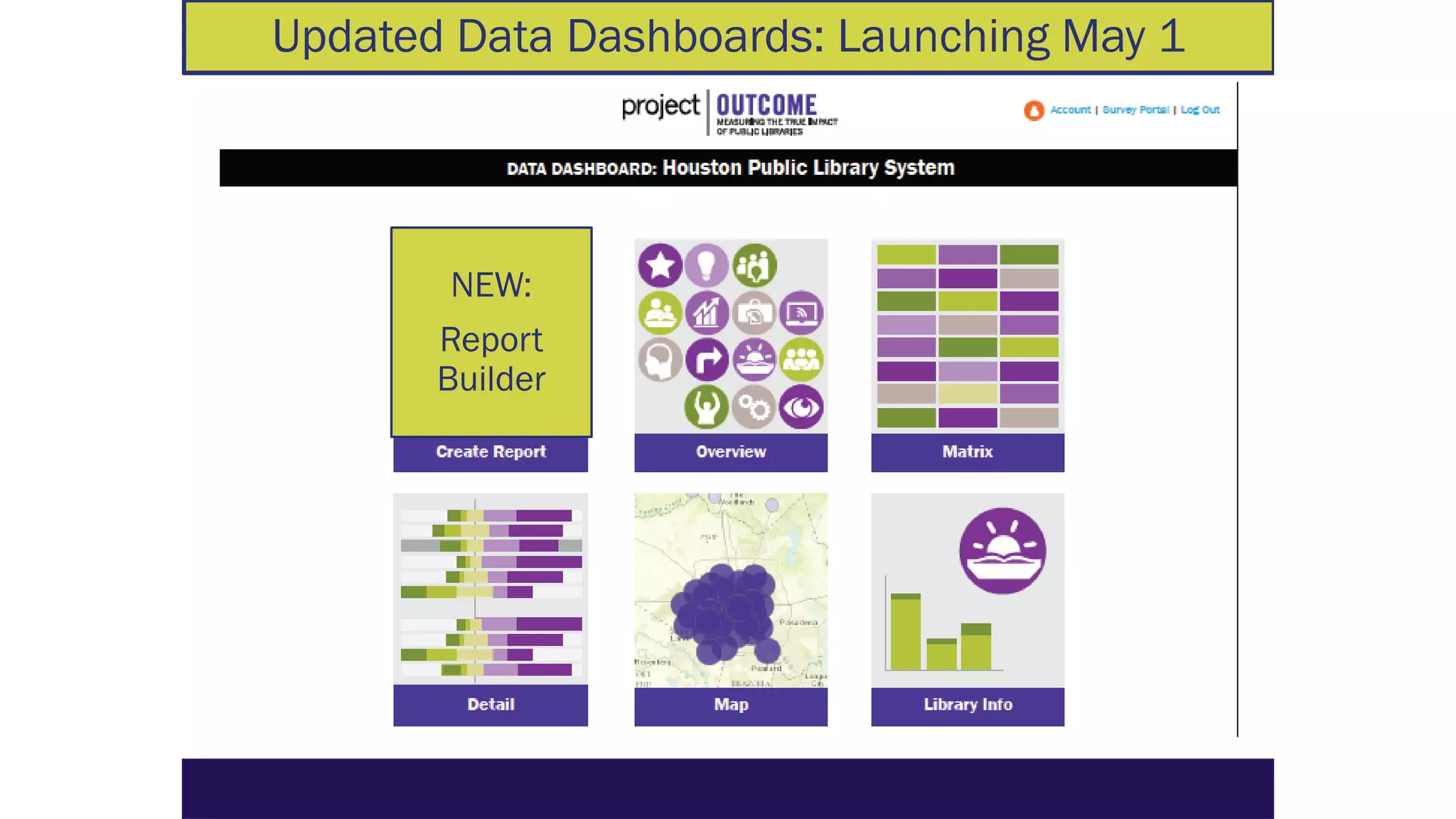 NEW:
Report
Builder
Updated Data Dashboards: Launching May 1
 