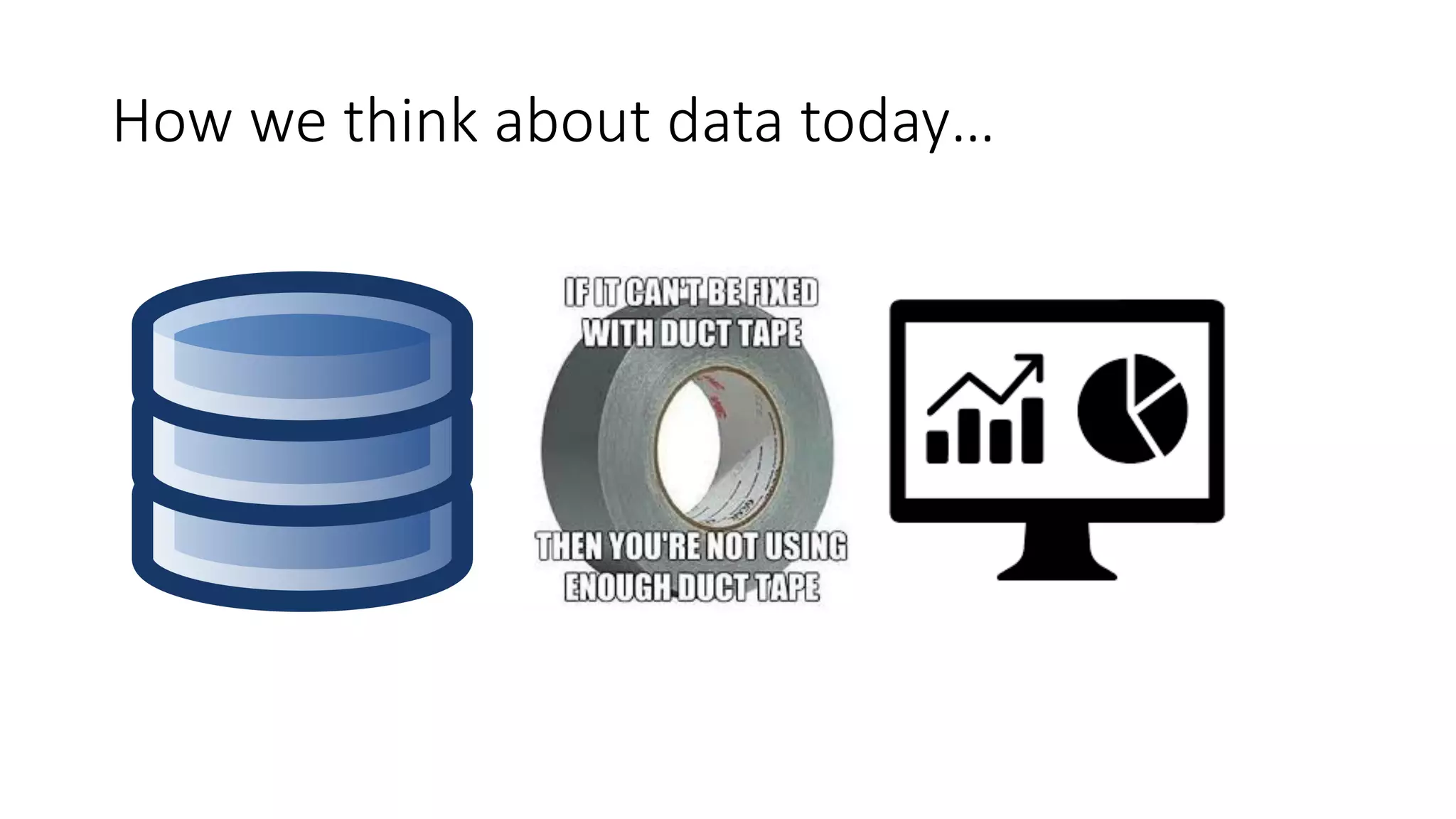 How	we	think	about	data	today…
 