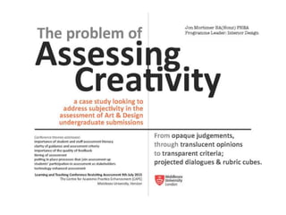 Jon mortimer - Assessing Creativity