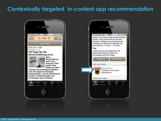 Contextually targeted in-content app recommendation




© 2011 apprupt GmbH • www.apprupt.com
 