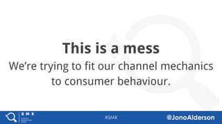 @jonoalderson
Purchase
Awareness
VR/AR
Consideration
Evaluation
IPA purchase
recommendations
Etc
SEO PPC
Affiliates
IPA purchase
decisions
Display
Retention &
Advocacy
Email
Offline
Mobile &
Apps
3rd party
marketplaces
 