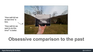“How well did we 
do last time” is 
lazy. 
“How well do we 
want to do this 
time?” is better. 
Obsessive comparison to th...